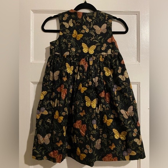 Easy Wear Butterfly Pattern Smock Vest Dress with Pockets - Picture 2 of 7